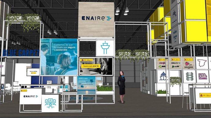 Recreación del stand de ENAIRE en Fitur 2022
