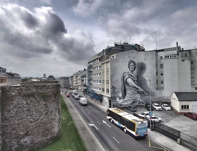 Mural de 'Julio César' en Lugo, candidato al mejor mural urbano del mundo