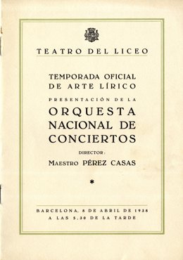 Programa de m del 1938 del Gran Teatre del Liceu de Barcelona