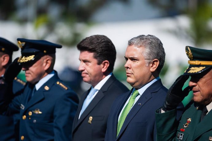 El ministro de Defensa, Diego Molano, y el presidente de Colombia, Iván Duque.