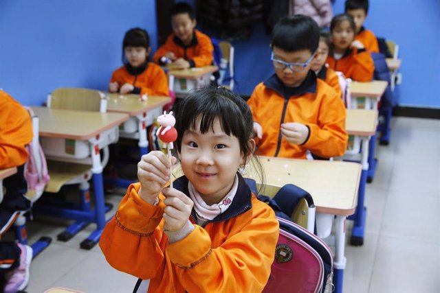 Niños en un colegio chino