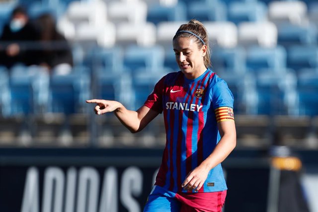 Archivo - Alexia Putellas of FC Barcelona gestures during the spanish women league, Primera Iberdrola, football match played between Real Madrid and FC Barcelona at Alfredo di Stefano stadium on December 12, 2021, in Valdebebas, Madrid, Spain.