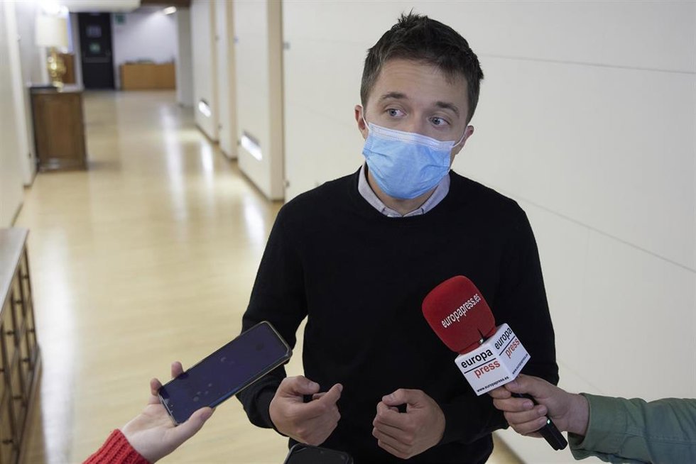 El líder de Más País, Íñigo Errejón, durante una entrevista para Europa Press en el  Congreso de los Diputados