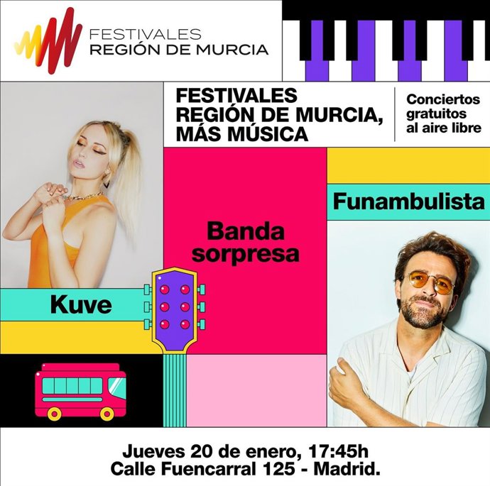 Imagen del cartel de bandas murcianas con motivos Fitur 2022