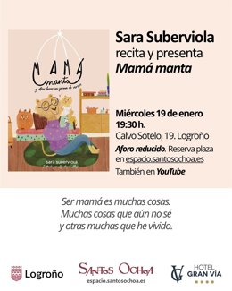 Sara Suberviola recita y presenta Mamá manta y otros besos en forma de poemas