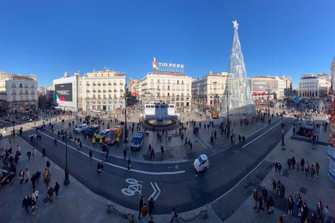 Vista panorámica de la Puerta del Sol, en Madrid. 
