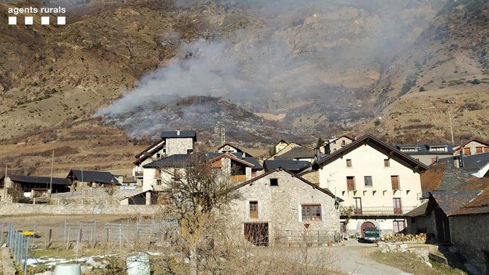 Imatge de l'incendi a Espot (Lleida)