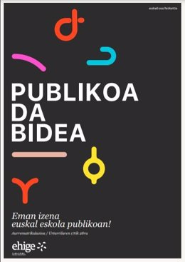 Cartel de la campaña de Ehige a favor de la escuela pública vasca