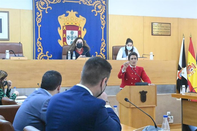La consejera de Economía de Ceuta, Kissy Chandiramani, durante su alocución