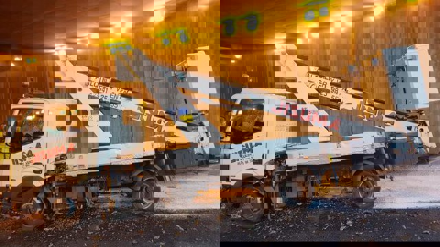 El camión accidentado