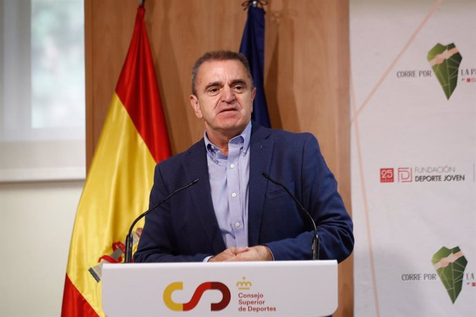 Archivo - Jose Manuel Franco, President of CSD, attends during the presentation of the solidarity race Corre por La Palma" at Consejo Superior de Deportes - CSD on October 28, 2021, in Madrid, Spain.