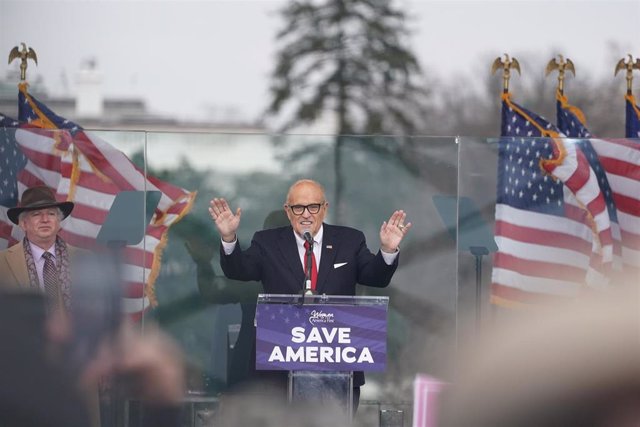 Rudy Giuliani en el discurso previo al asalto al Capitolio.