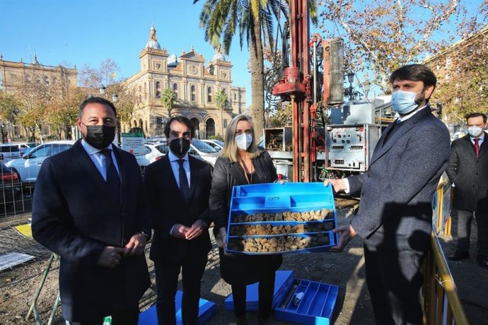 Primeros trabajos para el tramo sur de la línea tres del metro de Sevilla