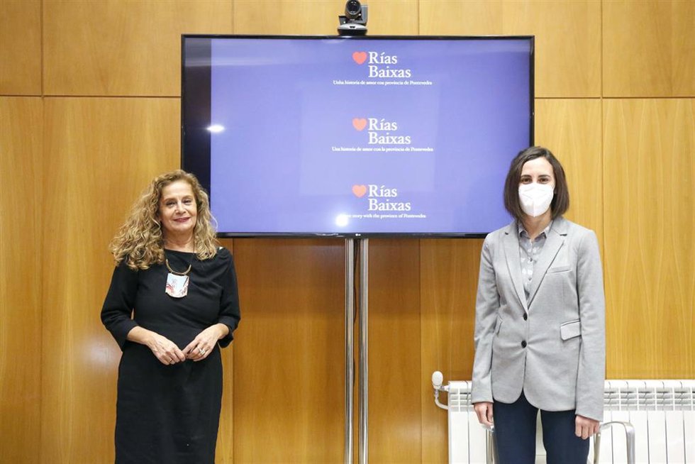 Carmela Silva en la presentación de la promoción turística de Fitur de la Diputación de Pontevedra.
