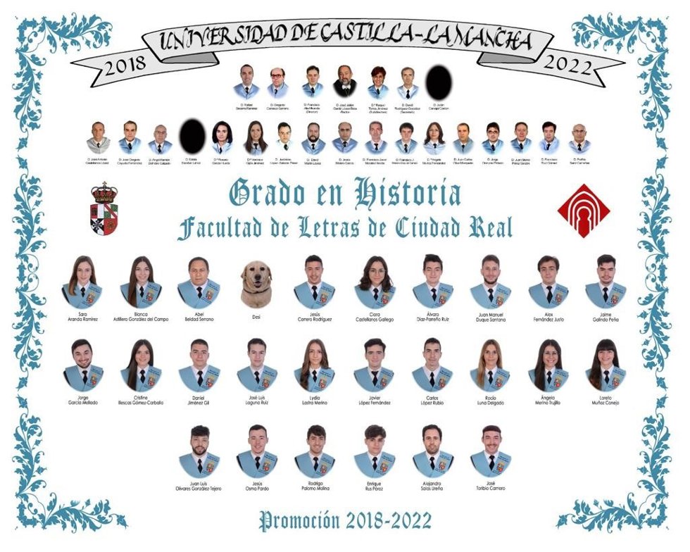 Abel Beldad y su perra guía son los héroes involuntarios de la última promoción de Historia en la UCLM.