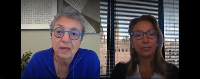 La decana del COAC, Assumpció Puig, y la directora general del COAC, Snia Oliveras