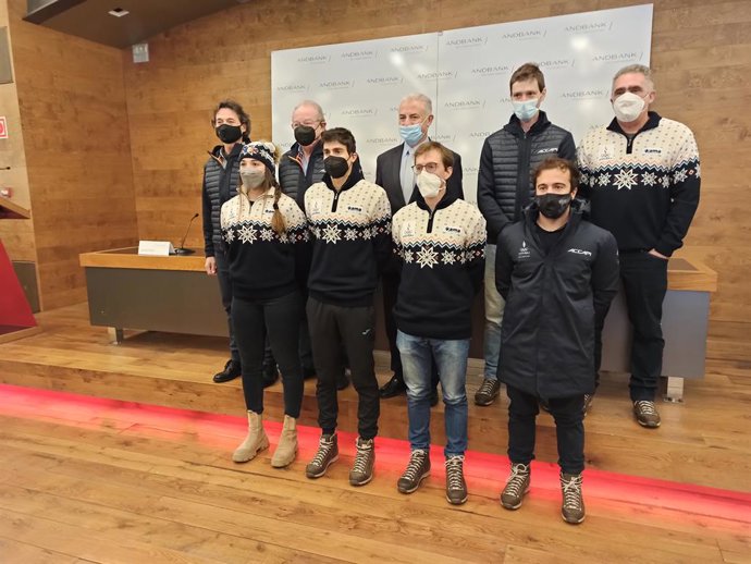 Part de la delegació andorrana que participar en els Jocs Olímpics de Pequín.