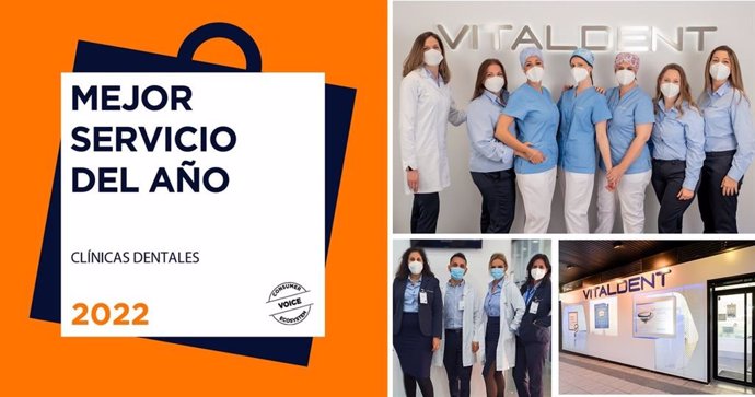 El Grupo Vitaldent recibe el premio al Mejor Servicio del Año en la categoría de clínicas dentales.