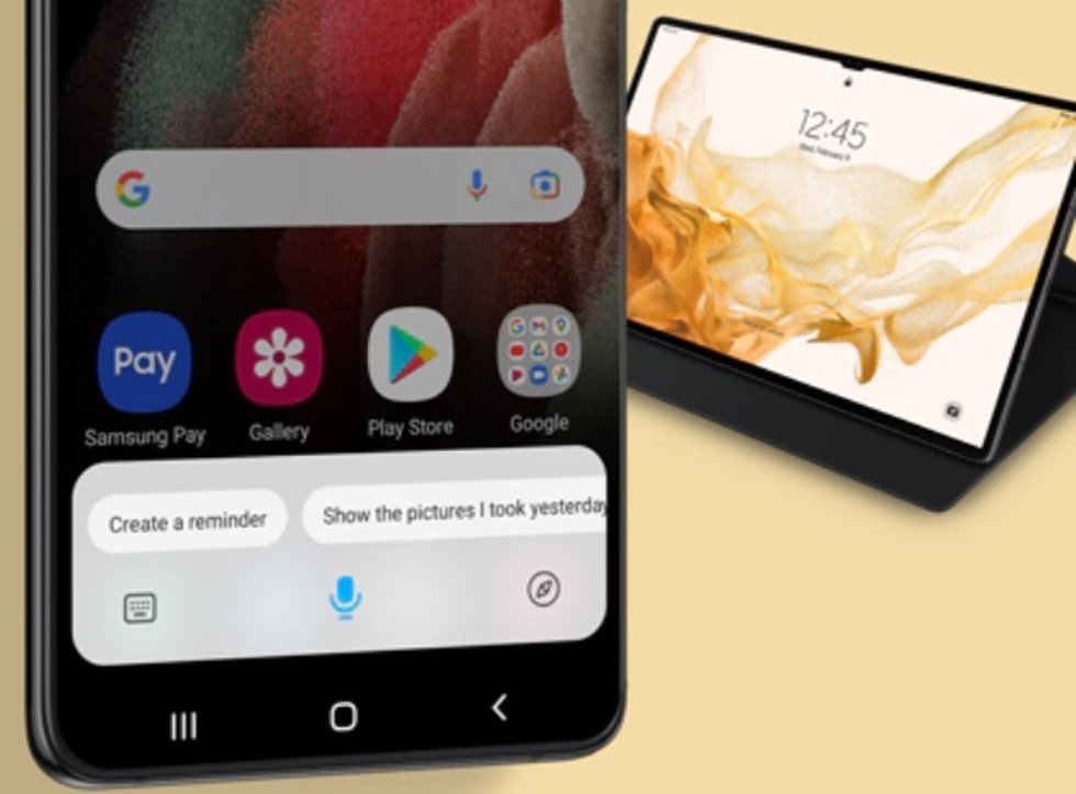 Tableta con 'notch' horizontal mostrada por Samsung en su web.