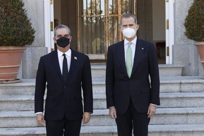 El Rey Felipe VI recibe al presidente de República Dominicana, Luis Abinader, en el Palacio de la Zarzuela