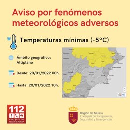 Aviso del '1-1-2' por fenómenos metorológicos adversos