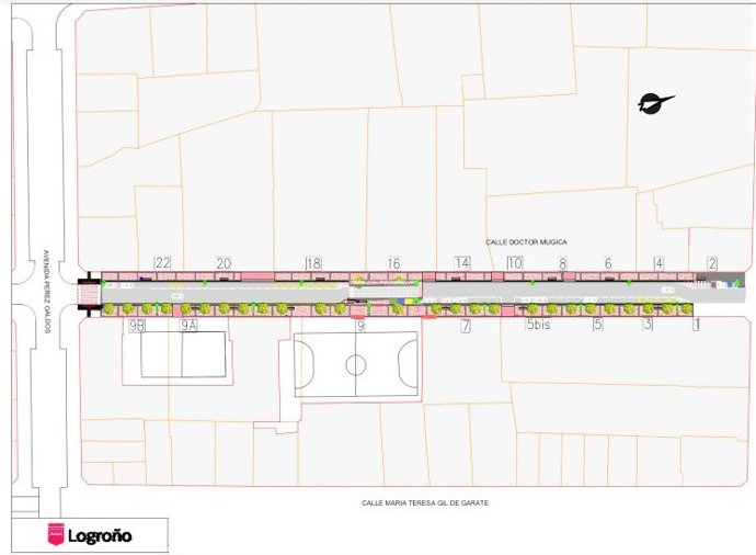 El Ayuntamiento actuará en la calle Doctor Múgica con una nueva plataforma peatonal a la altura del colegio Los Boscos