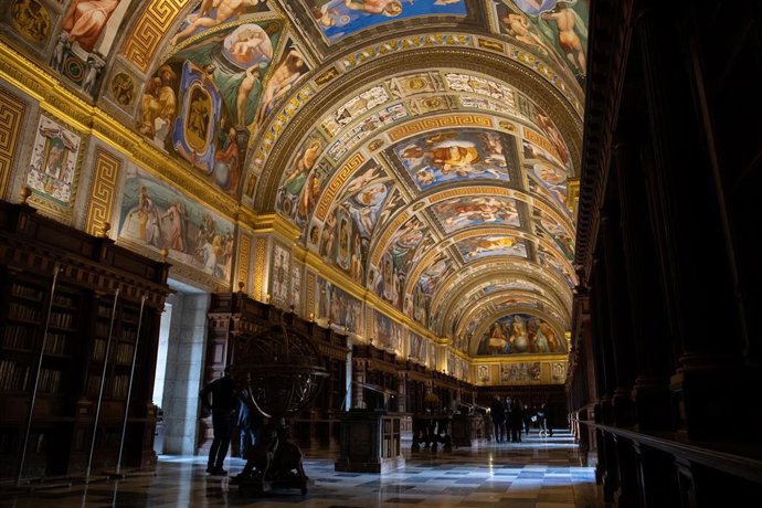 Archivo - Vista general de la Real Biblioteca del Monasterio de San Lorenzo de El Escorial.