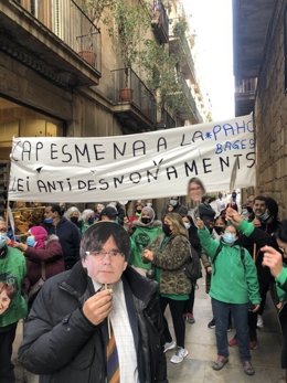 Archivo - Arxiu - La PAH demana a Puigdemont que Junts retiri les esmenes contra la llei antidesnonaments