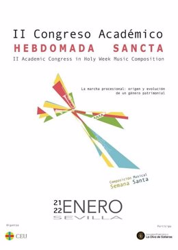 Cartel del II Congreso 'Hebdomada Sancta' organizado por la Fundación San Pablo Andalucía CEU.