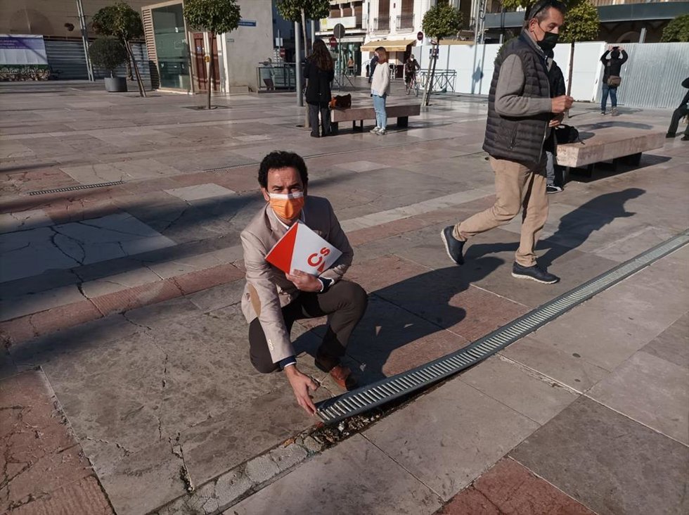 El portavoz de Cs en la plaza de España