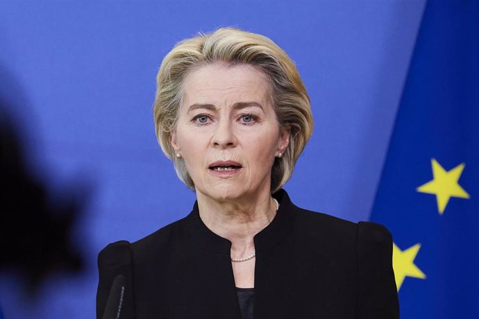HANDOUT - 11 January 2022, Belgium, Brussels: President of the European Commission Ursula von der Leyen