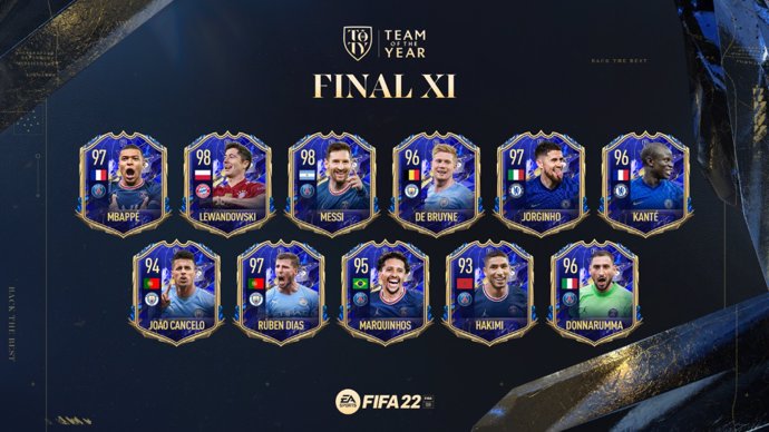 Mbappé, Lewandowski y Messi, delantera del equipo ideal sin españoles para los jugadores del FIFA 22.