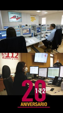 Imagen facilitada por el 112 en el 20 aniversario de la atención de la primera llamada en CyL