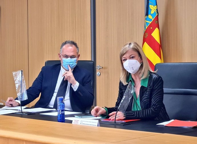 La consellera de Justicia, Interior y Administración Pública, Gabriela Bravo, en la constitución del Consejo Asesor de la Mediación, que ha presidido este viernes en la Ciudad de la Justicia de Valncia