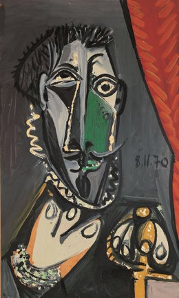 Pablo Picasso (1881-1973) Busto de hombre Mougins, 8 noviembre 1970 Óleo sobre contrachapado