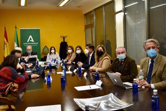 Reunión para la elección de la imagen de la futura Ciufdad Sanitaria de Jaén