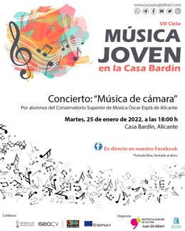 La Casa Bardín retoma los ciclos musicales con alumnos del Conservatorio de música Óscar Esplá