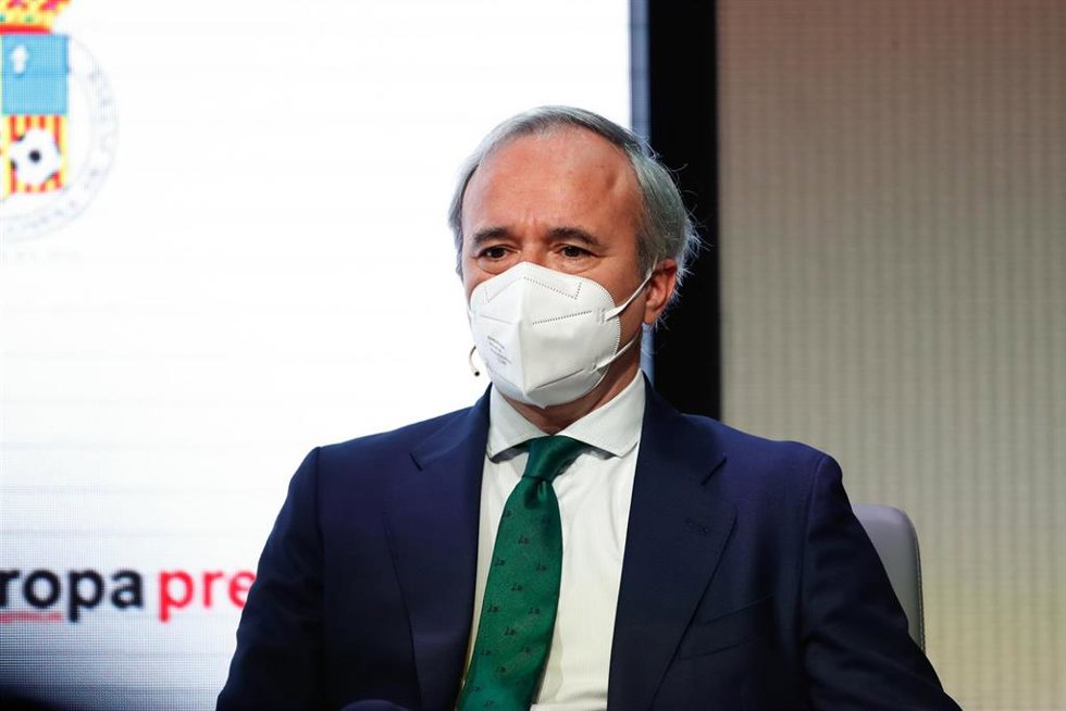El alcalde de Zaragoza, Jorge Azcón, en un Encuentro Deportivo de Europa Press, a 20 de enero de 2022, en Madrid, (España). 