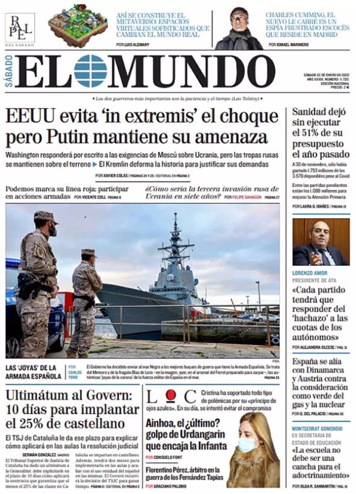 Las Portadas De Los Periódicos Del Sábado 22 De Enero 8297