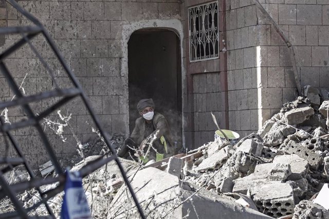 Un edificio derruido en Yemen.
