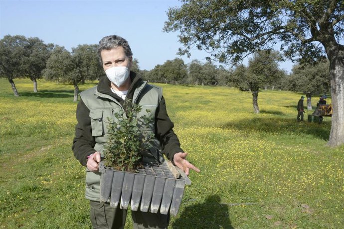 Una persona con discapacidad de la Fundación Prode que toma parte en 'El Dehesafío'.