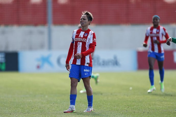 Archivo - Amanda Sampedro of Atletico de Madrid laments during the Spanish Womens League, Liga Iberdrola, football match played between Atletico de Madrid and Real Betis Balompie at Centro Deportivo Wanda on December 18, 2021, in Alcala de Henares, Mad