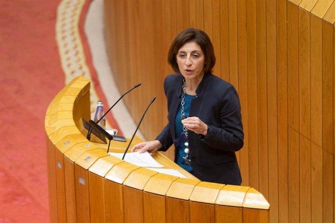 Archivo - La conselleira de Medio Ambiente, Territorio e Vivenda, Ángeles Vázquez, responde en el pleno una interperlación