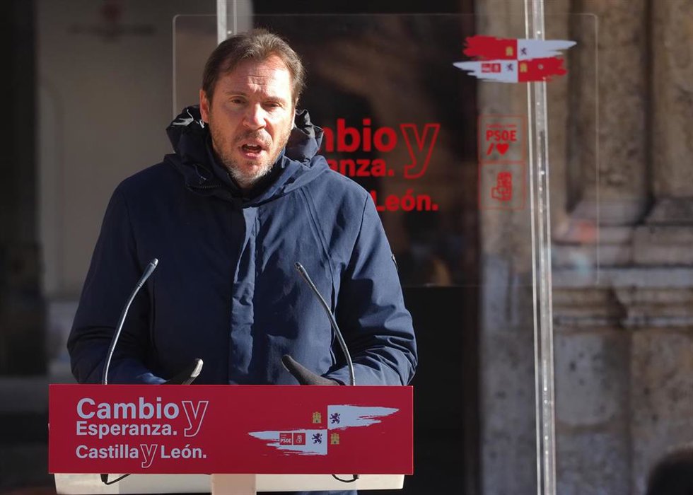 Óscar Puente, durante su intervención en Valladolid.