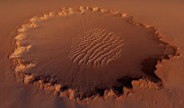Cráter de impacto en Marte