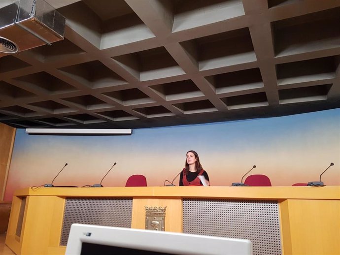 La portavoz de Más Madrid en el Ayuntamiento de la capital, Rita Maestre, en rueda de prensa previa al Pleno