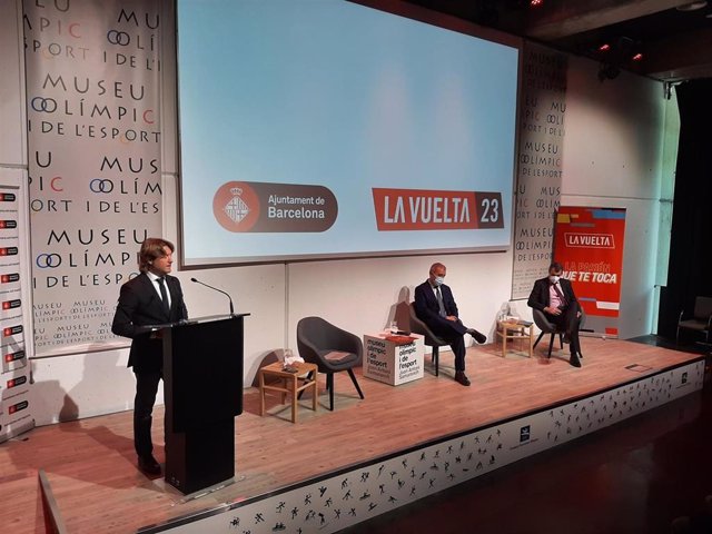 Rueda de prensa de presentación de Barcelona como salida de La Vuelta 2023, en el Museu Olímpic de l'Esport