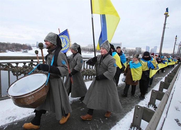 Celebración del Día Nacional de Ucrania el 23 de enero en Kiev