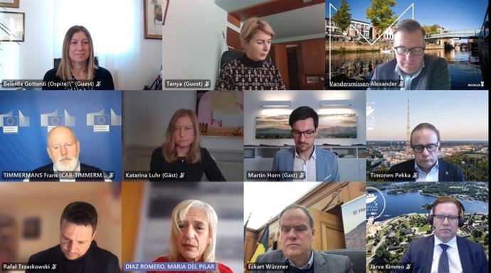 La reunión telemática entre el comité político del Pacto de las Alcaldías por el Clima y la Energía (COM Board) y el vicepresidente de la Comisión Europea, Frans Timmermans.