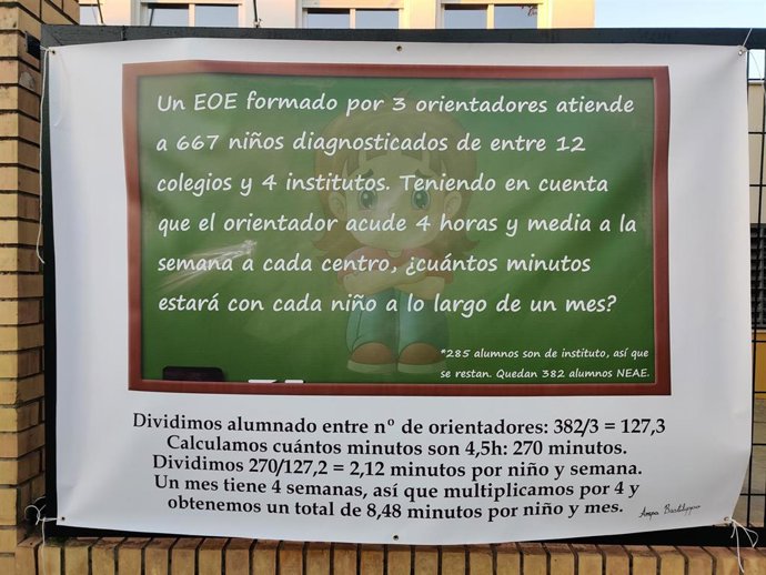 Pancarta reivindicativa en El Viso